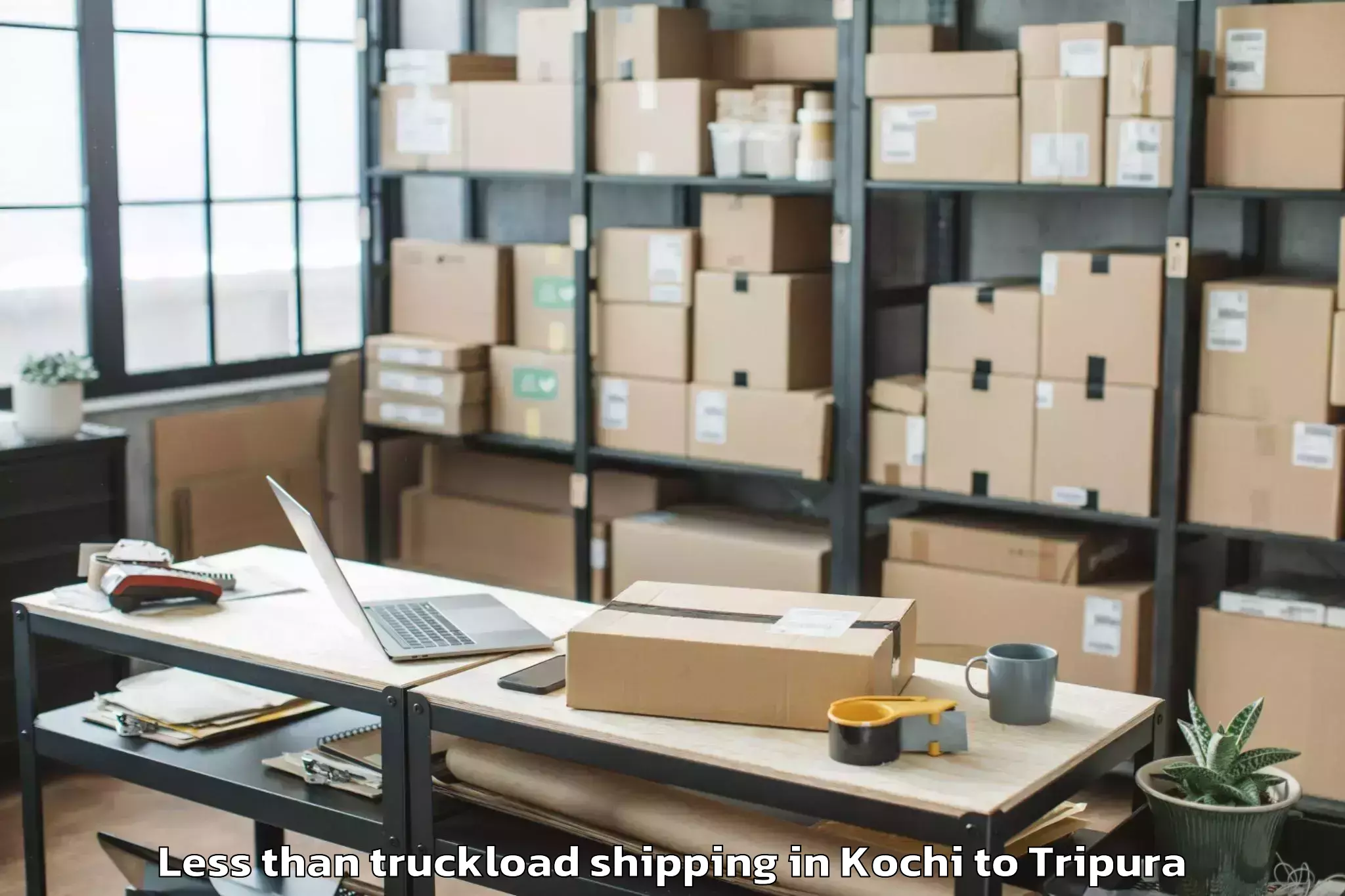 Book Your Kochi to Teliamura Less Than Truckload Shipping Today